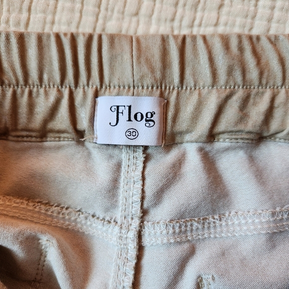 Bevy Flog Shely Drawstring Pants Beige/Gold Animal Print - Picture 4 of 5